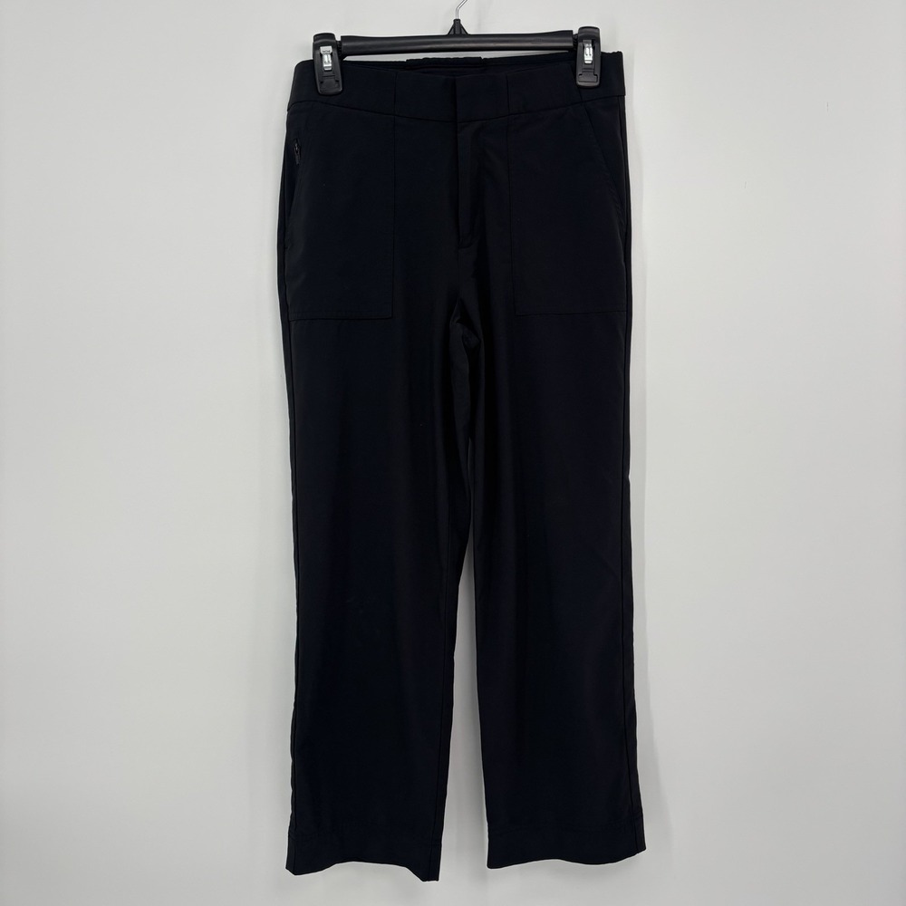 Athleta Black Wide Leg Commuter Pants Women's Size 4 Pockets Athletic Stretch
